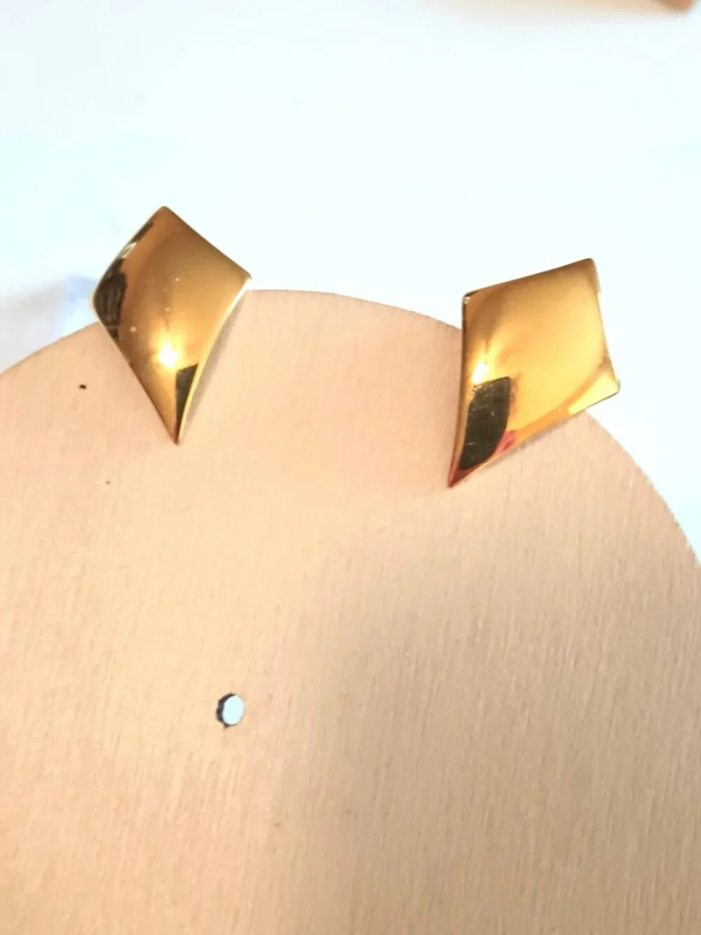 Napier Gold Diamond Shaped Earrings Screw Back Clip On Jewelry